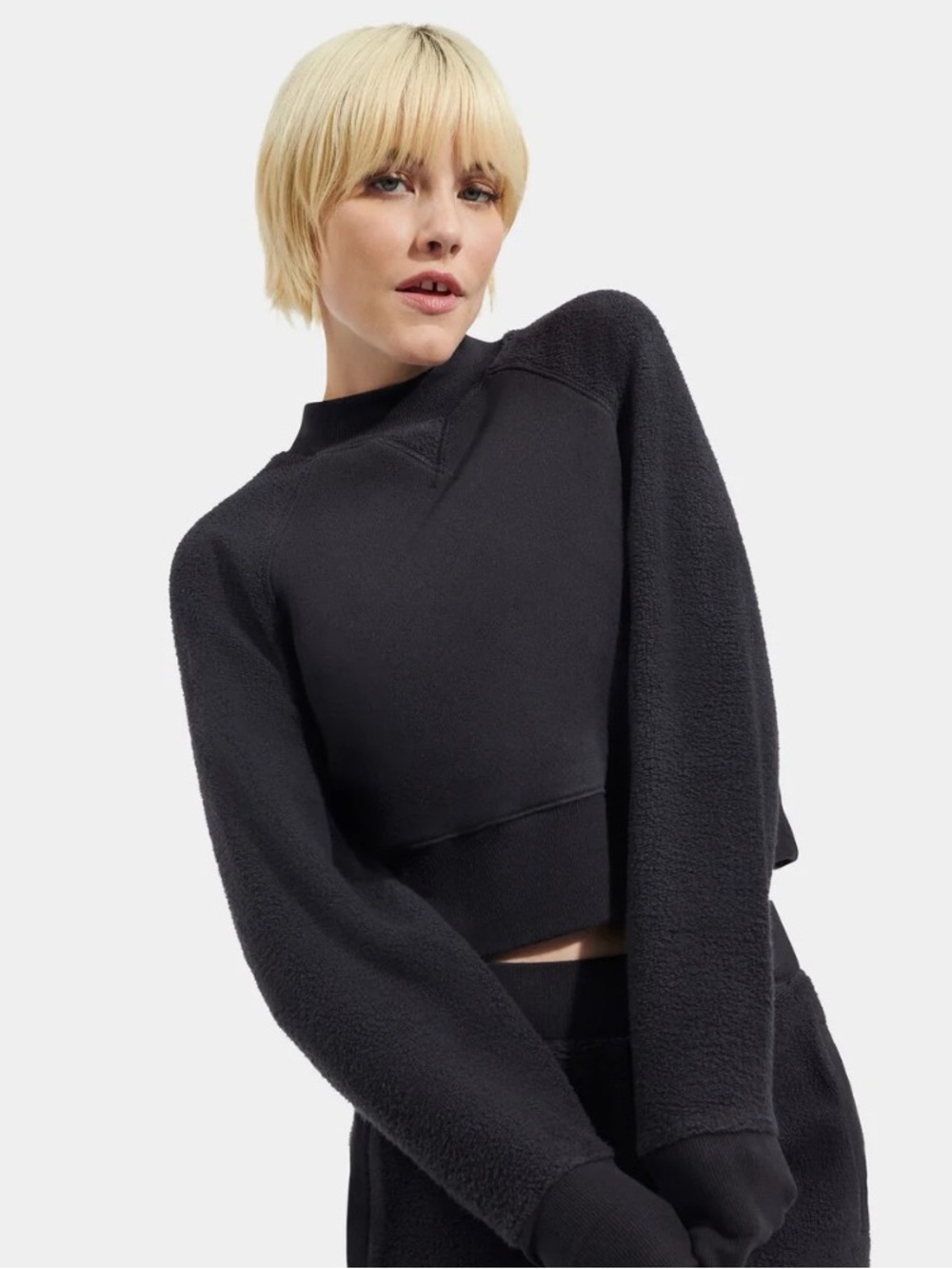 Ugg Tracy Mock Neck Mixed Media Sweatshirt